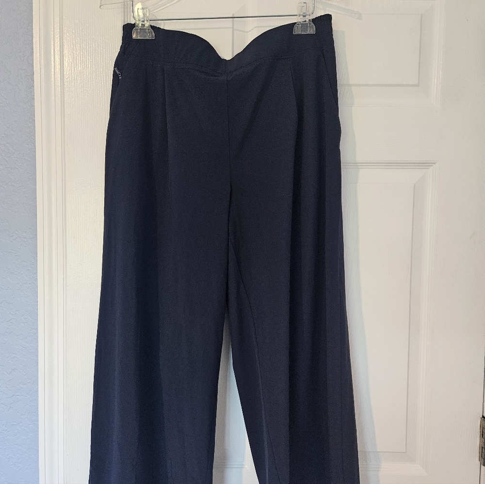 ATHLETA Brooklyn Wide Leg Crop Pant NAVY Size 16